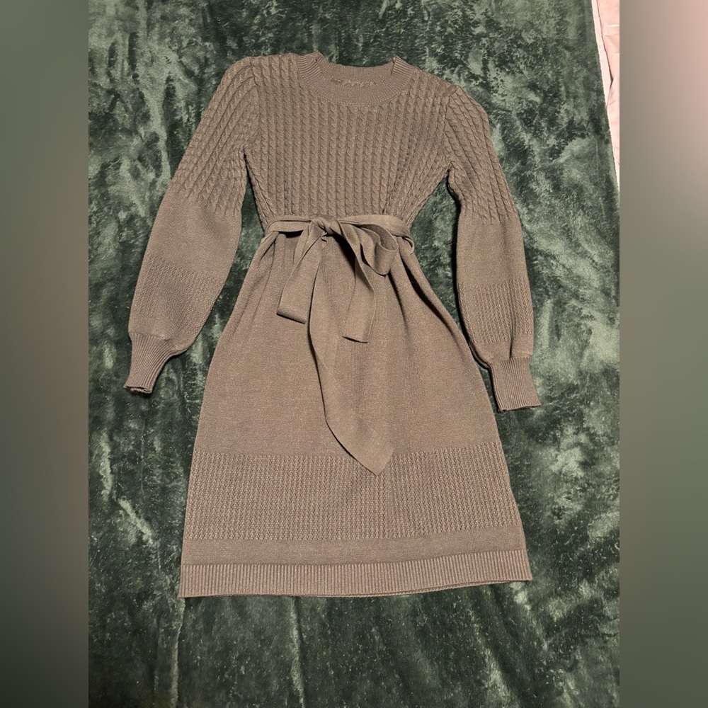 Just Fab SOLD OUT army green sweater dress. Cozy for the fall and winter!